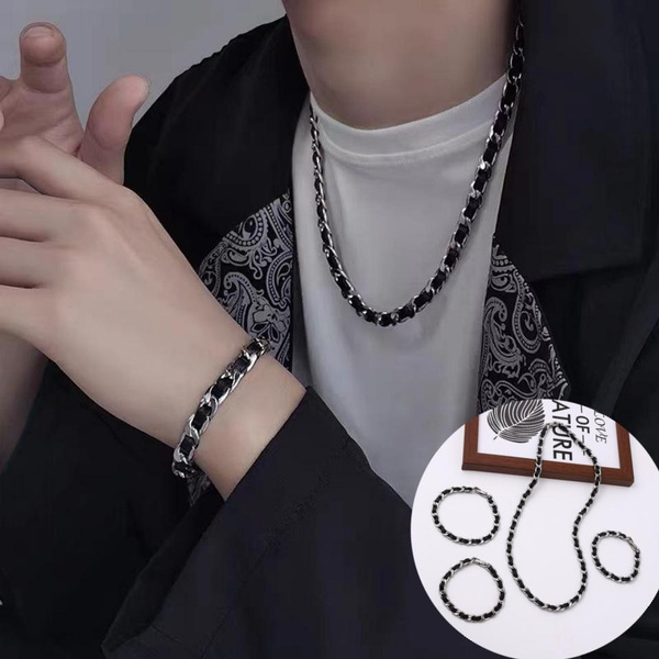 HUIHEYU Men Women Minimalist Round Circle Charm Black Rope Fashion Jewelry  Korean Style Sweater Chain Men Necklaces Whale Pendant Necklace | Lazada