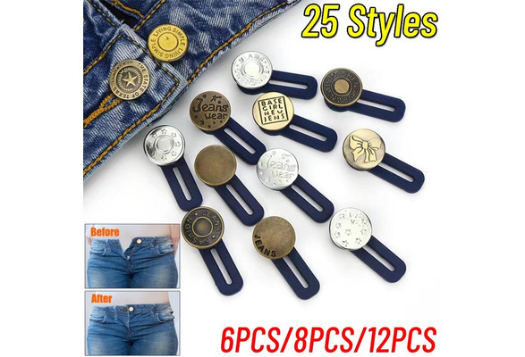 Metal Button Extender For Pants Jeans Free Sewing Adjustable Retractable  Waist Extenders Button Waistband Expander