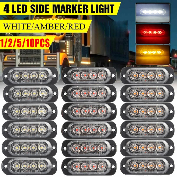 1/2/5/10PCS 4LED Car Warning Light Grill Breakdown Emergency Light Car Truck Trailer Beacon Lamp