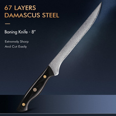 damascussteelkitchenknife, Beautiful, 67layersdamascussteel, pakkawoodhandle