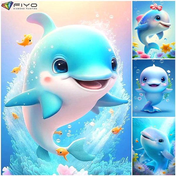 5d Full Square Diamond Painting Diy Dolphin Kits For Adults