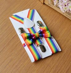 rainbow, belts and suspenders, bow tie, Bow