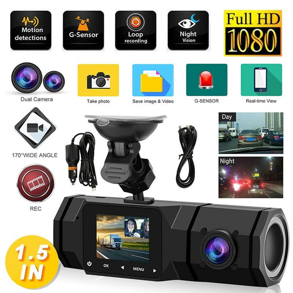 New Type 1080P FHD Dual Dash Cam Front & Inside Night Vision Car ...