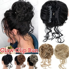 clawclipmessybunhairpiece, chignonhairpiece, clawcliphairpiecesforwomen, Extensiones de cabello