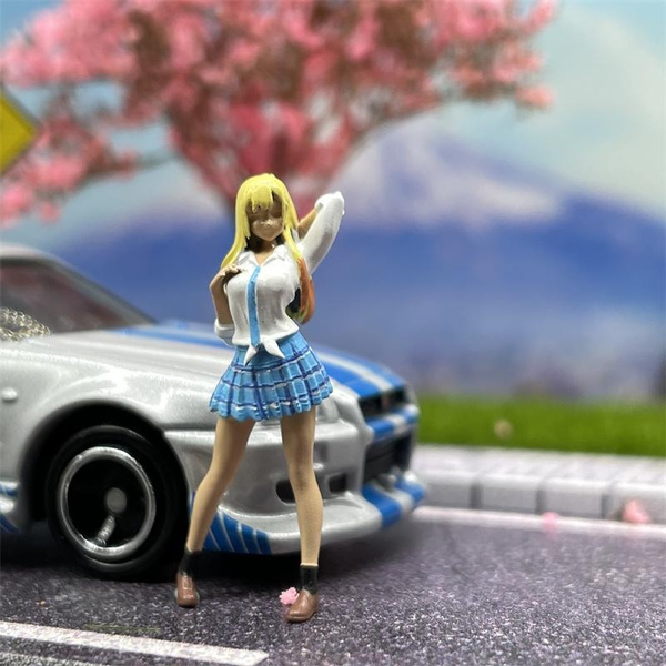 Figurines Miniatures Anime 1/64 Pour Décors De Voitures - Multi-couleurs, Plastique, Neuf - Pour Dioramas