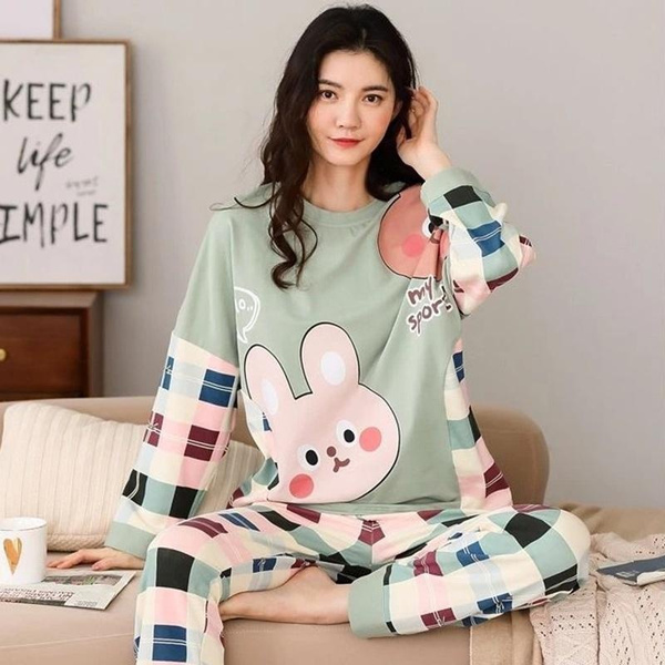 Plus size discount long sleeve pyjamas