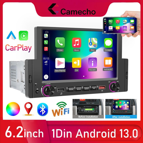Produktbild von Autoradio 1 Din Wireless Carplay Mit Android Auto Bluetooth, 6,8 Zoll Single -Din Touchscreen Car Radio Mit Mirror Link AUX/USB/FM Radio EQ SWC Rückfahrkamera+Fernbedienung+MIC