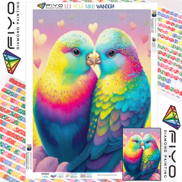 FIYO DIY 5D Birds Diamond Painting Full Drill with Number Kits Home and ...