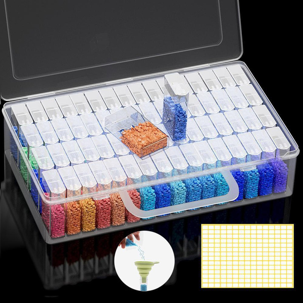 64 Grids Diamond Painting Storage Containers 5D Plastic Box Bead ...