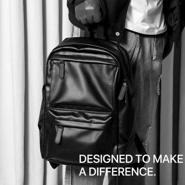 PU Leather Men's Backpack Work and School Essentials Ideal Backpacks ...