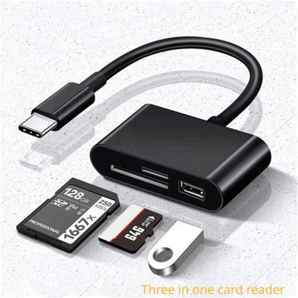 3in1 USB C SD Card Reader Adapter Type C Micro SD TF Card Reader