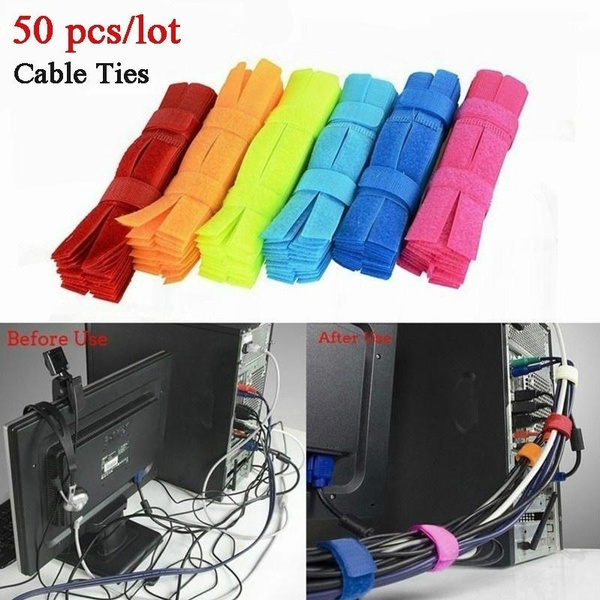 50pcs/lot Cable Wrapped Wires Cable Organizer Tools Computer Cable
