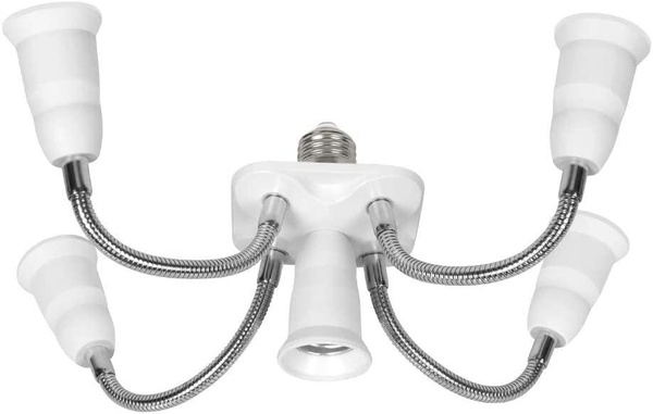 5 in 1 Light Socket Splitter Household LED Bulb Photography Socket ...