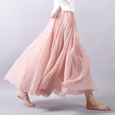 Summer, long skirt, elastic waist, Waist