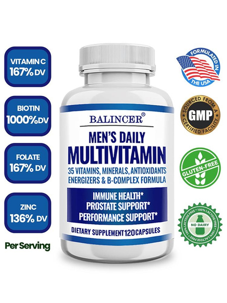 Multivitamin for Men by Balincer, 35 Nutrient Men's multi vitamin ...