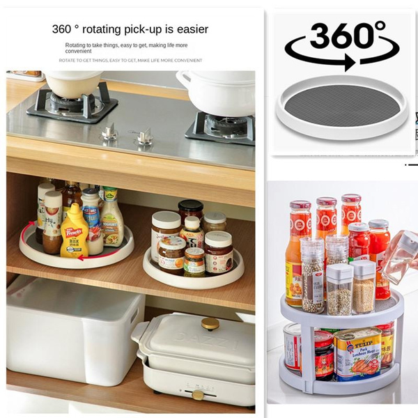 Non-Skid Lazy Susan Organizers - 360 Degree Rotating Turntable for Easy ...