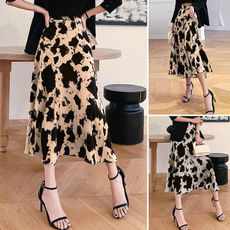 summer skirt, looseskirt, leopard print, Skirts