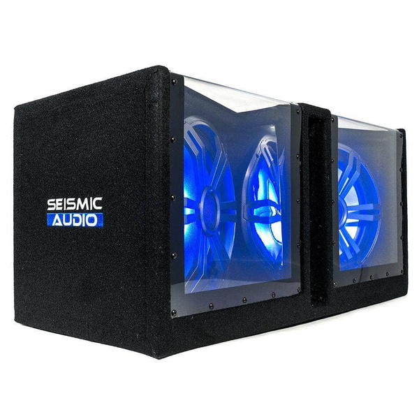 dual 12 inch subwoofer box with lights