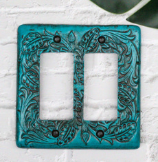 Wall, Plates, Turquoise, Floral