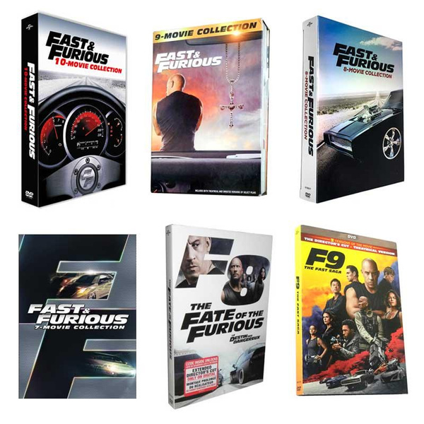 Fast and Furious DVD 1-7 1-8 1-9 1-10 F8 F9 Movies Collection Box Set