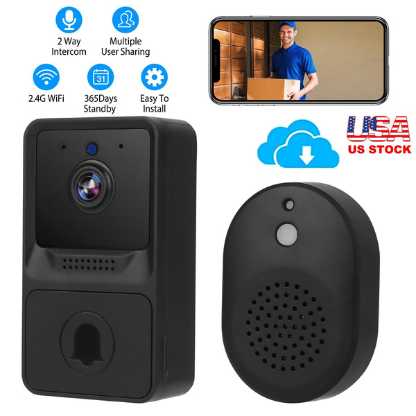 Smart Wireless WiFi Doorbell Security 2 Way Visual Bell Chime Night Vision Camera Door