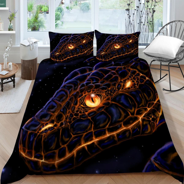 3D Digital Snake Printed Comforter Cover Set for Boys Girls Adults New