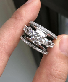 Engagement, wedding ring, Silver Ring, fashion ring