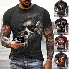 Mens T Shirt, Goth, Moda, skull