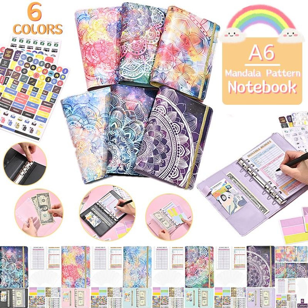 1PC High Quality Mandala Pattern A6 Budget Planner PU Leather Notebook ...