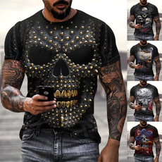 Goth, Outdoor, Graphic T-Shirt, skull