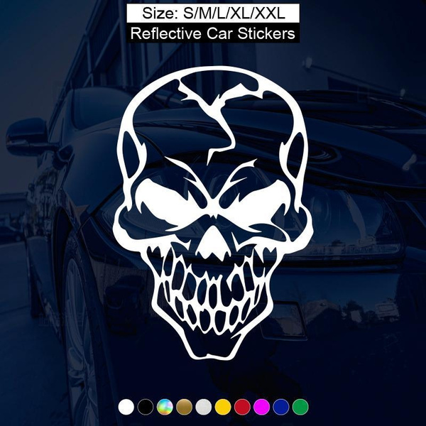 1PC Auto Sticker Cool Skull Car Sticker Automotive SUV Car Doors and ...