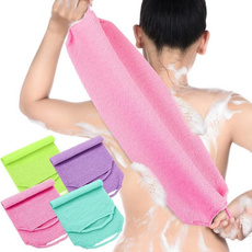 Bathroom, rubtheback, exfoliatingbathtowel, backscrubber