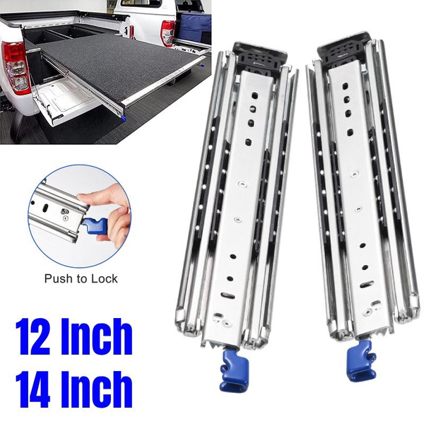 Drawer Slides with Lock, 12 Inch Full Extension Side Mount Ball Bearing