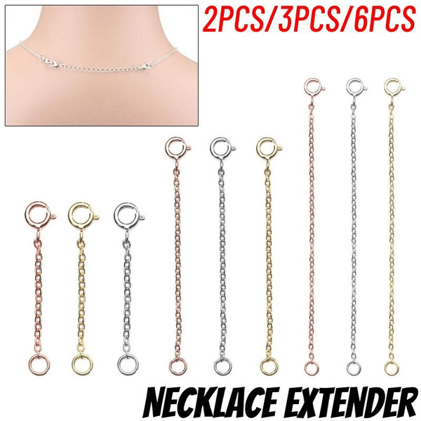 2PCS/3PCS/6PCS 925 Sterling Silver Necklace Extenders for Women Durable  Strong Removable Necklace Bracelet Anklet Extension Jewelry Making Chains