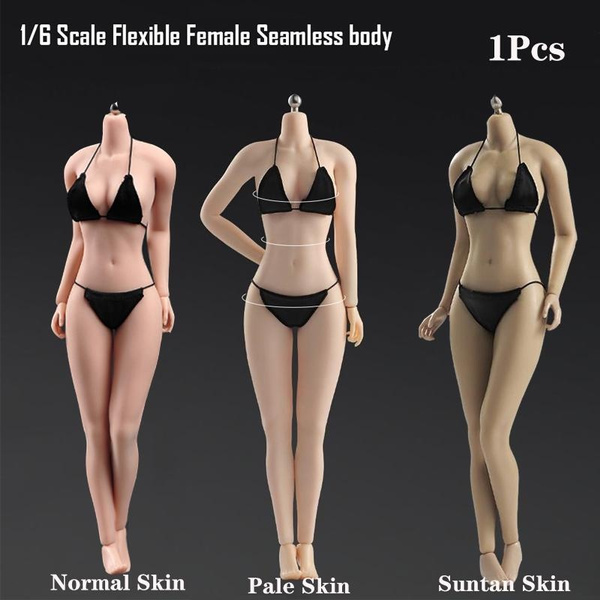 1/6 Scale Female Steel Frame Super Soft Body Large Breasts 12 Action Figure  Body Doll Pale/Normal/Suntan Skin