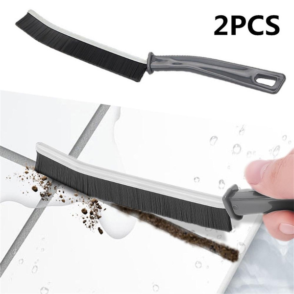 2PCS Cleaning Brushes Edge Corner Grout Scrub Brushes Long Handle Bristles  for Bathtubs Kitchen Household Cleaning Tool