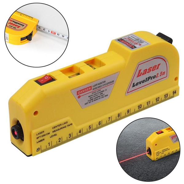 Multipurpose Cross Line Laser Ruler with 8 Feet Measure Tape, Levelling ...