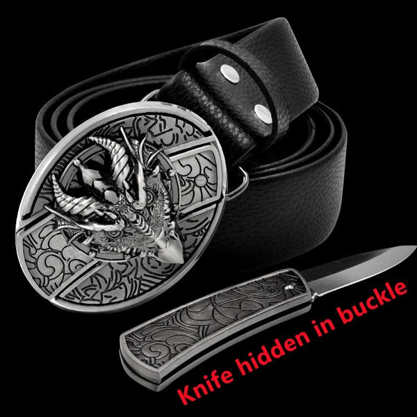 Hidden belt buckle knife best sale