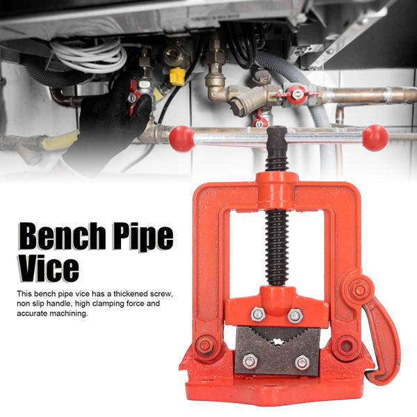 Pipe Vise,Heavy Duty Pipe Vice Bench Yoke Vise Portable Clamp On