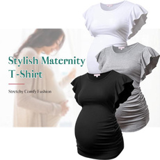 pregnanttshirt, Plus Size, ruffle, Sleeve