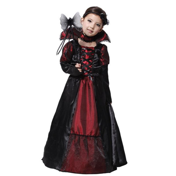 Halloween Black Dress Vampire Costume Kids Masquerade Party Clothes ...