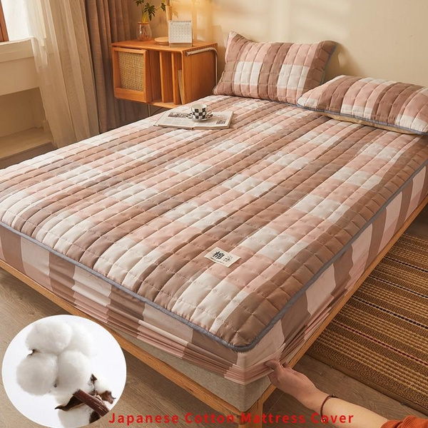 Cotton Thickened Fitted Sheet Soft and Comfortable Quilted Mattress