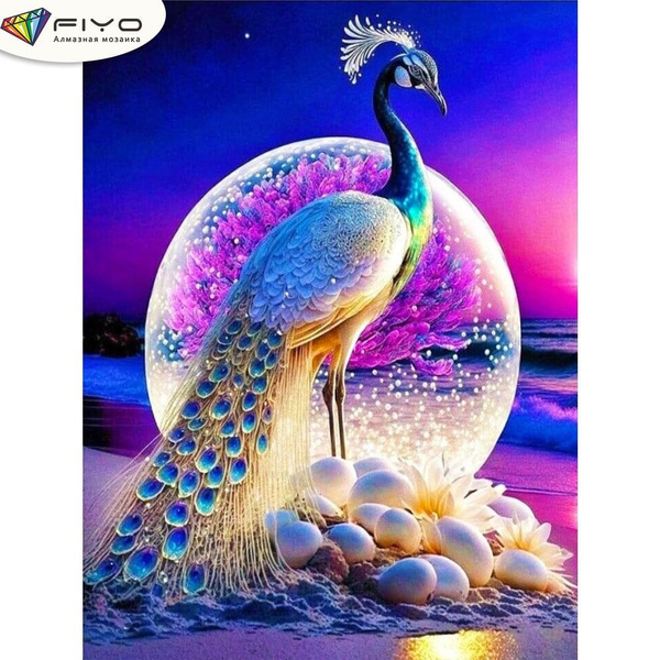 DIY Peacock 5D Diamond Painting Full Square/Round Drill Mosaic