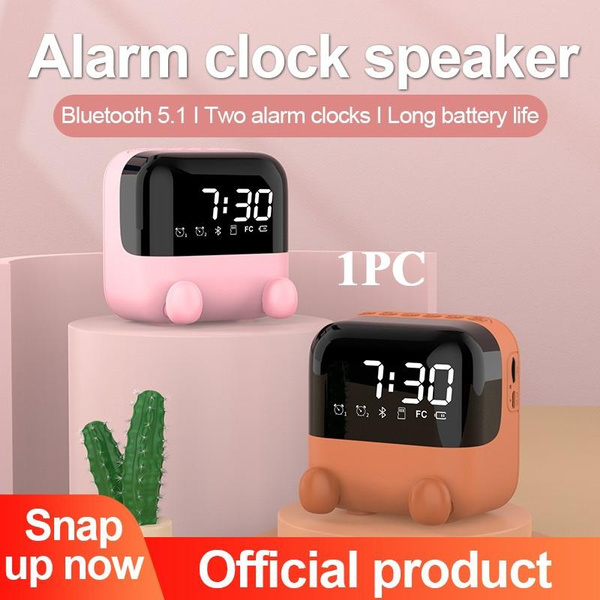 2 In 1 Multifunction Wireless Bluetooth Speaker Dual Alarm Clock Long