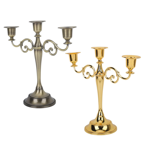 3 Arms Metal Candle Holder, Candlesticks Holders Candle Holders for