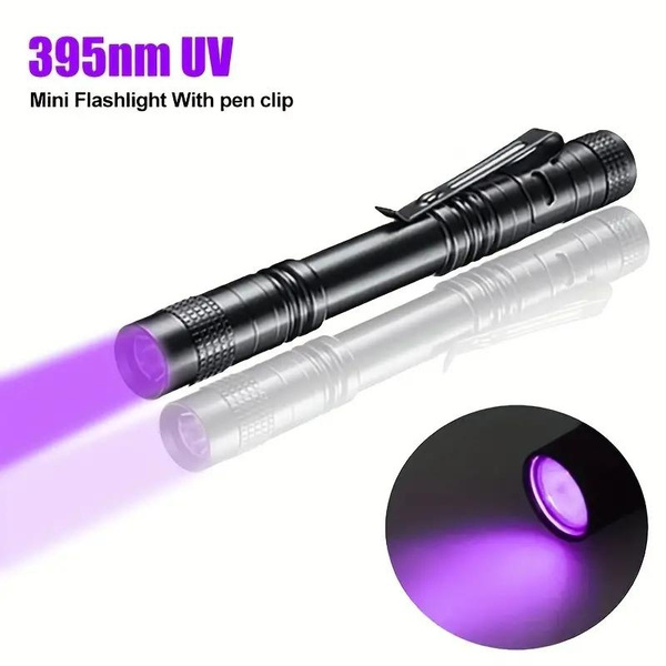 1pc 395nm UV Blacklight Flashlight Perfect for Detecting Pet Stains Curing UV  Resin Not Included 2*AAA Battery
