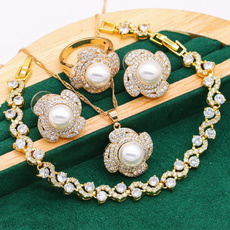 goldcolorjewelryset, Crystal Jewelry, zirconjewelryset, Earring