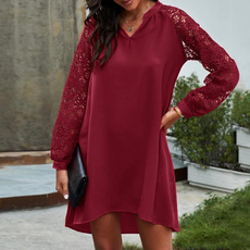 Mini, Plus Size, Lace, Hollow-out