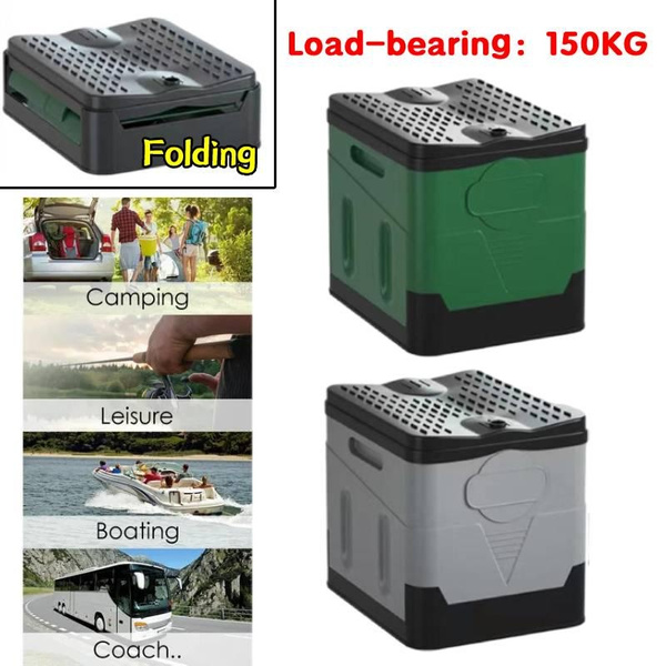 Grey/Green Portable Toilet, Folding Toilet For Outdoor Travel Camping