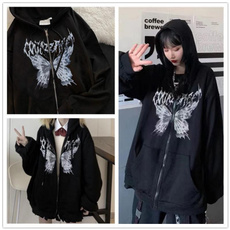 butterfly, Goth, hooded, Hoodies